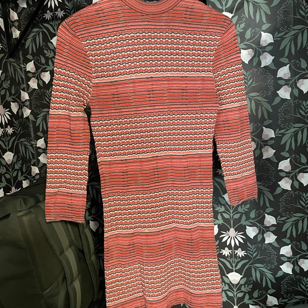 Free People Striped Knit Dress in Red and Black